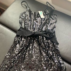 Express NWT Black sequined dress, size XS.